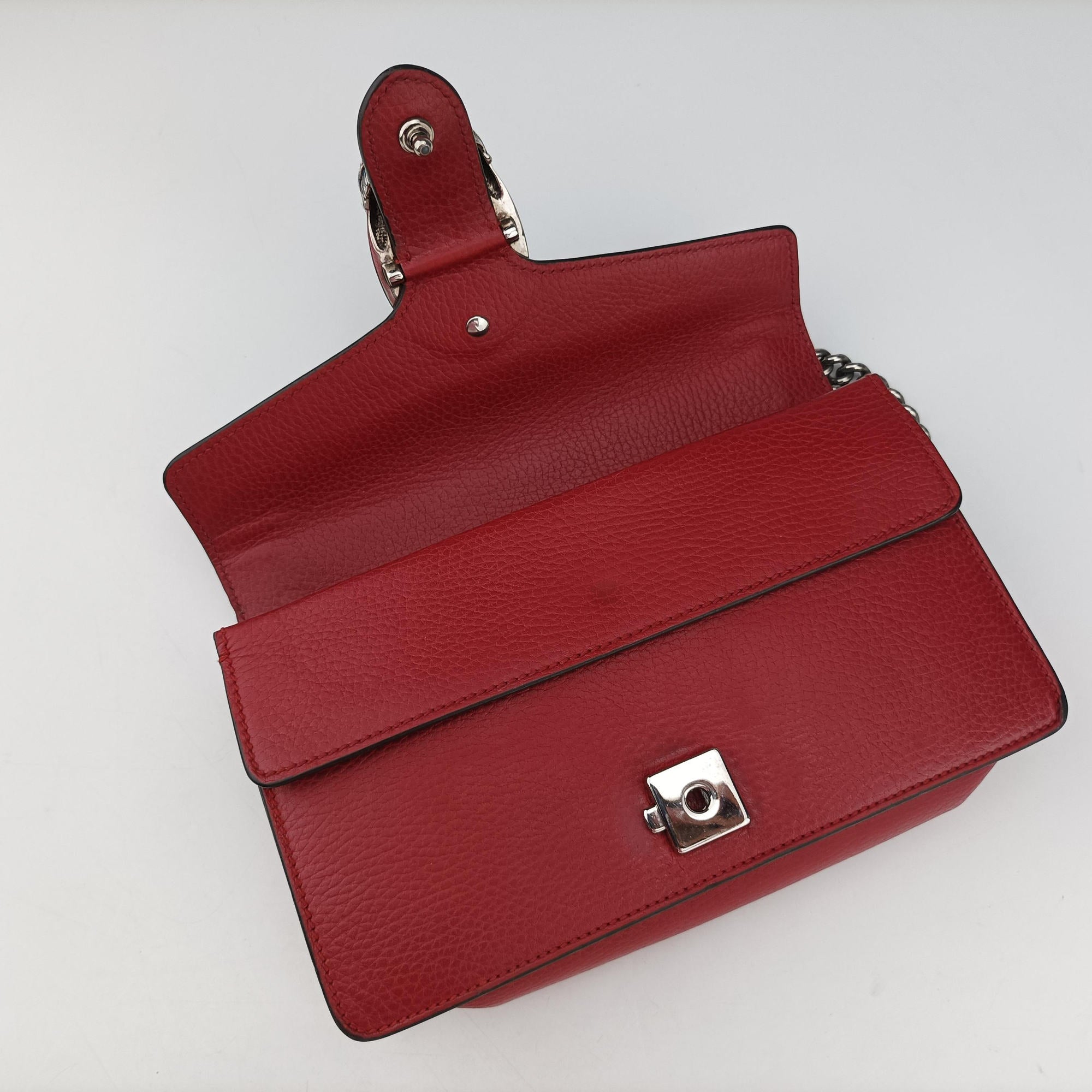 Pre-owned Gucci Dionysus Red Leather 499623 shoulderbag | stylenewstar