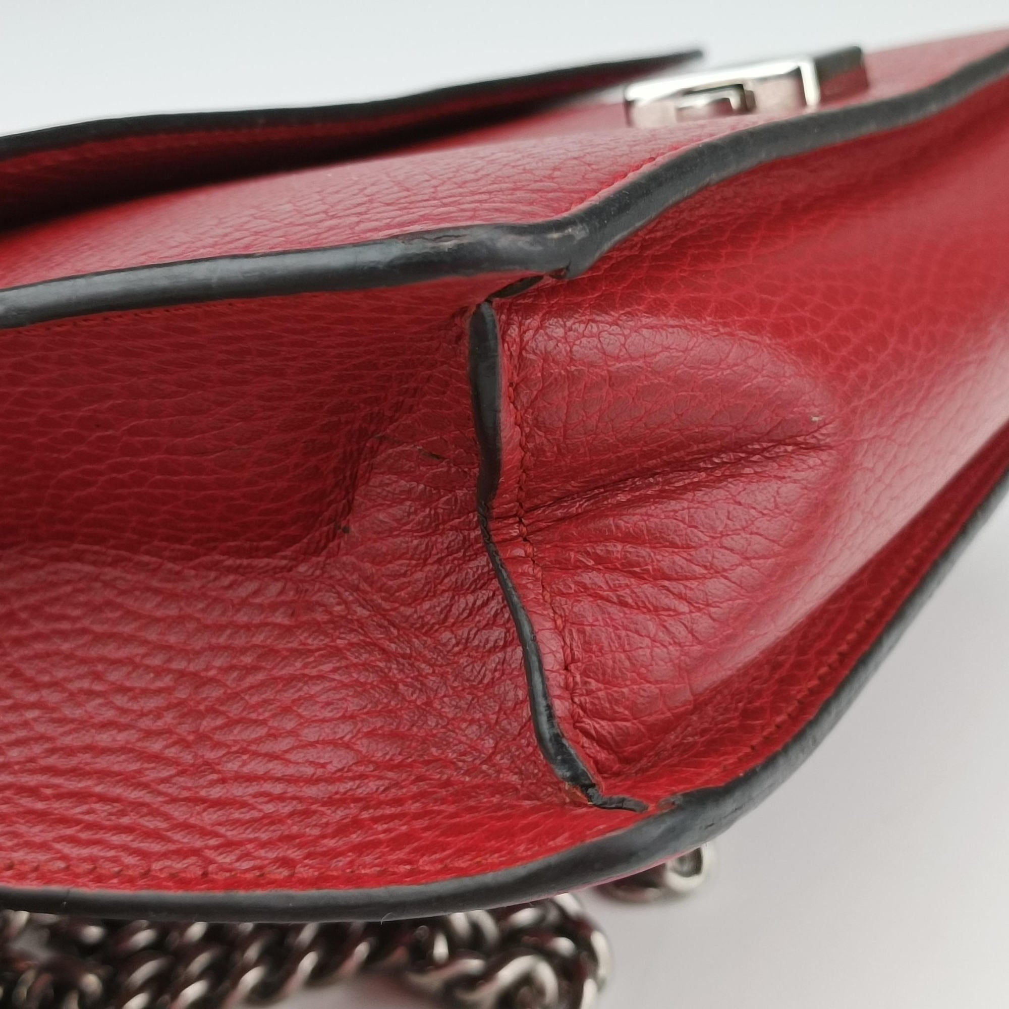 Pre-owned Gucci Dionysus Red Leather 499623 shoulderbag | stylenewstar