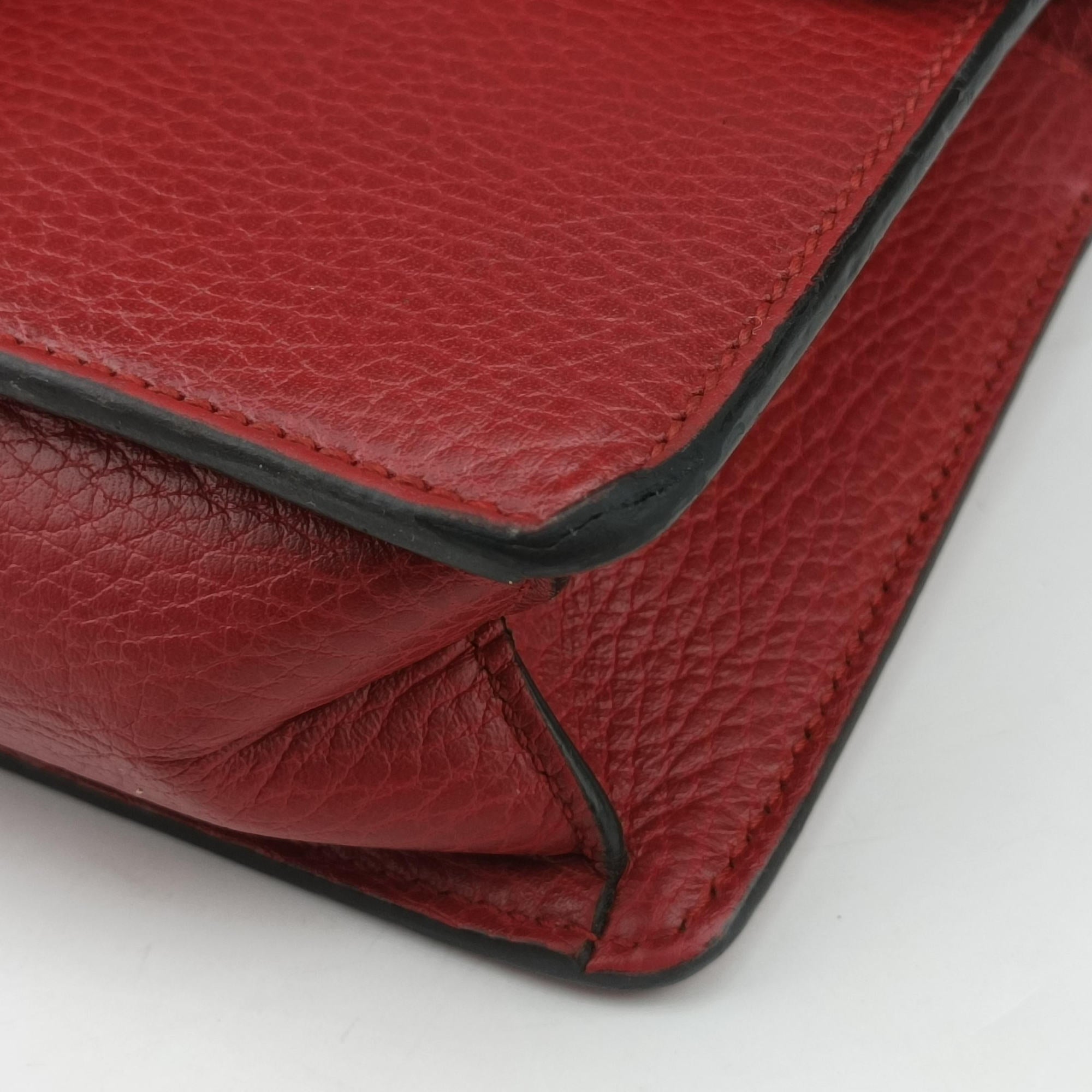 Pre-owned Gucci Dionysus Red Leather 499623 shoulderbag | stylenewstar