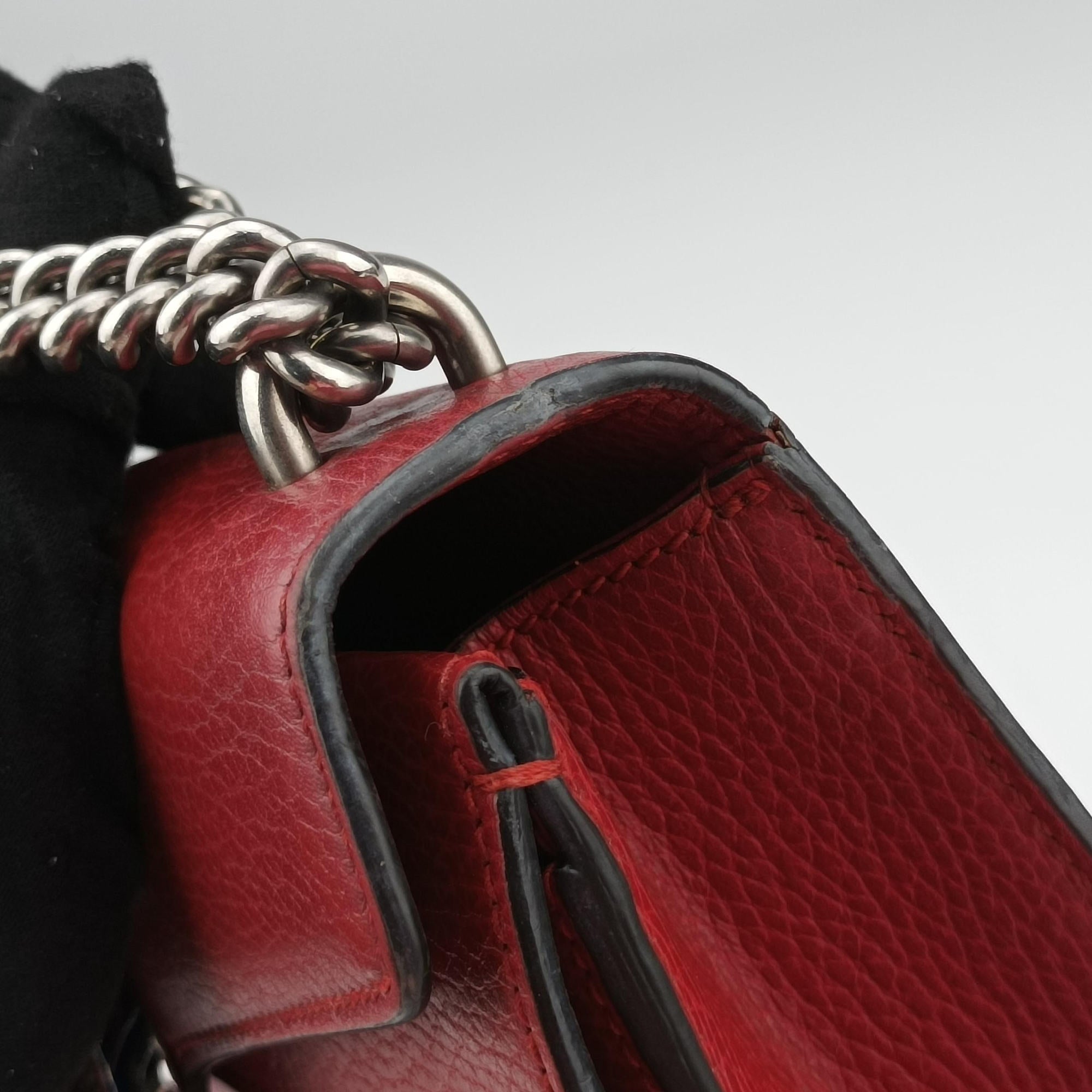 Pre-owned Gucci Dionysus Red Leather 499623 shoulderbag | stylenewstar