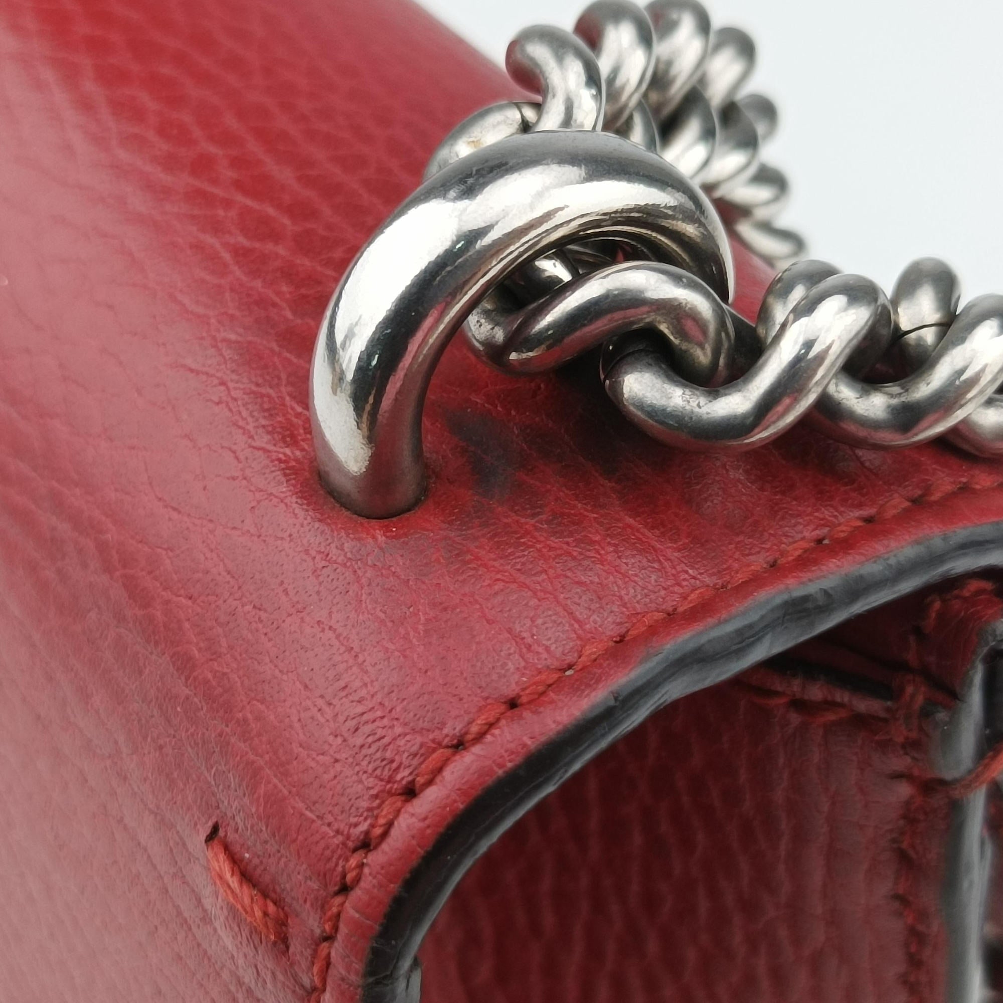 Pre-owned Gucci Dionysus Red Leather 499623 shoulderbag | stylenewstar