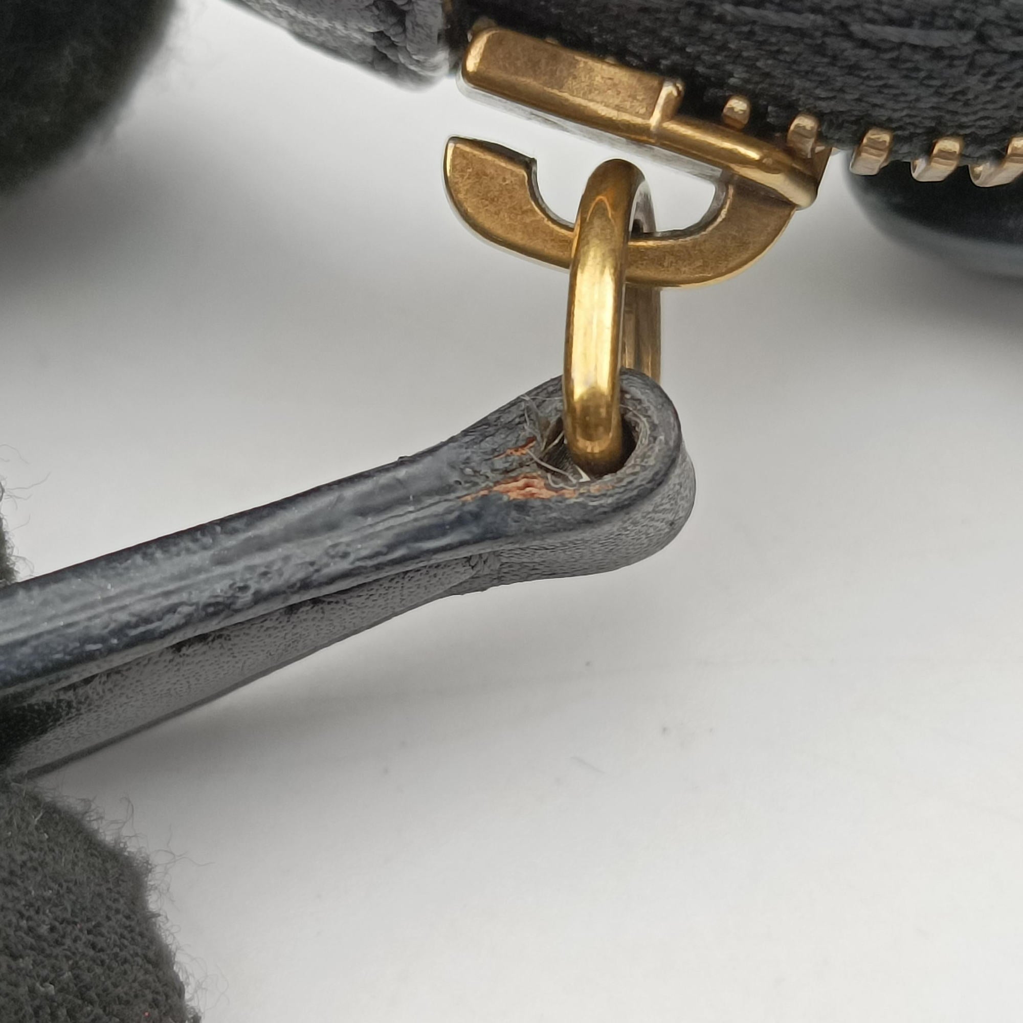 Pre-owned Celine Luggage Mini Shopper Beige×black×blue Suede × leather  shoulderbag | stylenewstar