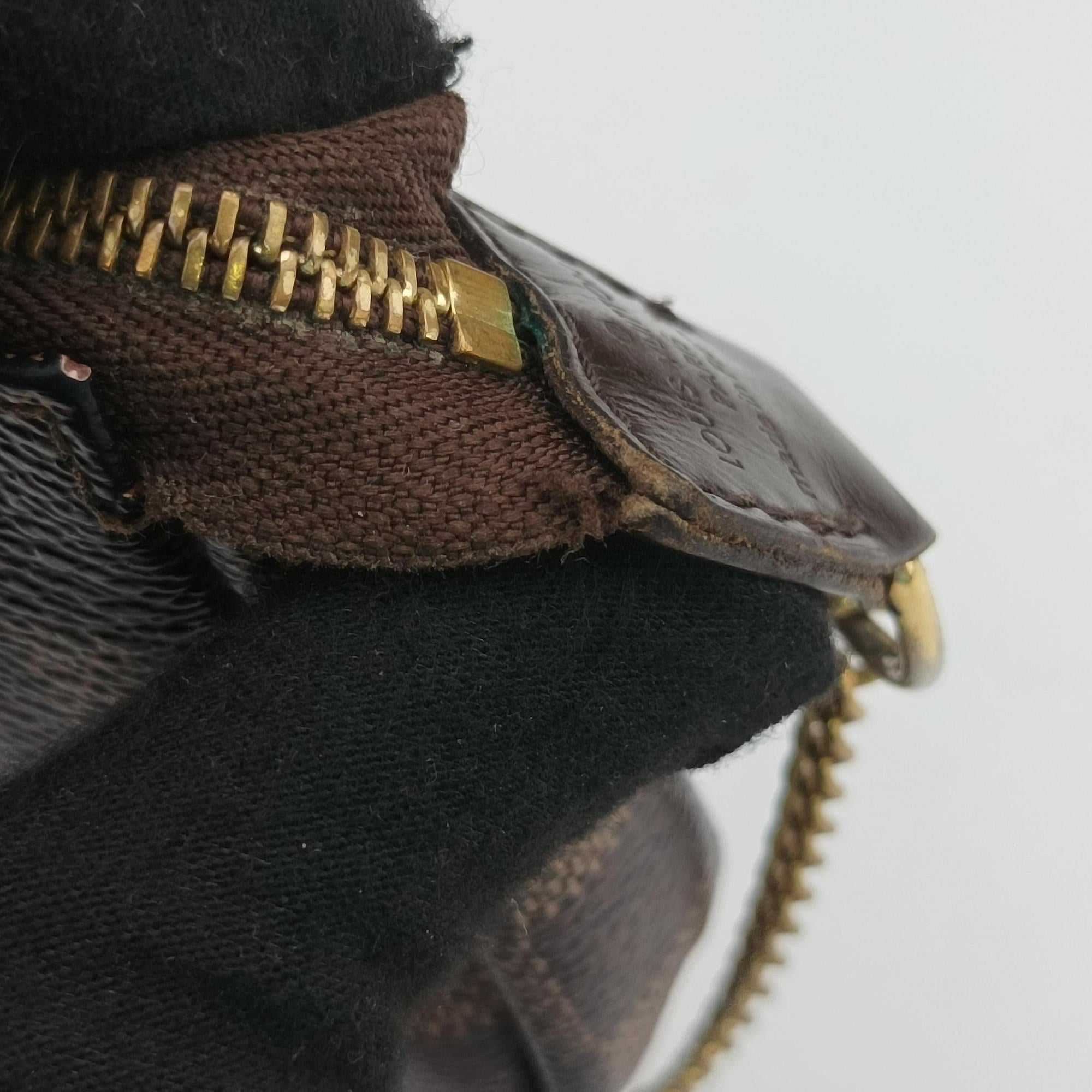 Pre-owned Louis Vuitton T&B Mini Pochette Accessoires EBENE×multi Damier Canvas N58011 handbag | stylenewstar