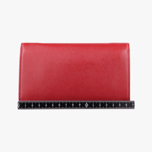 Pre-owned Prada Envelope Red x Orange Saffiano Leather  shoulderbag | stylenewstar