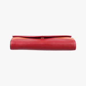 Pre-owned Prada Envelope Red x Orange Saffiano Leather  shoulderbag | stylenewstar