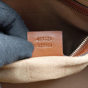 Pre-owned Gucci GG SUPREME beige×brown PVC coated canvas×Leather 409529 shoulderbag | stylenewstar