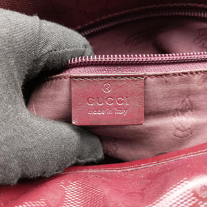 Secondhand Gucci GG Plus Messenger Burgundy PVC coated canvas 201732 shoulderbag | stylenewstar