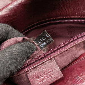 Secondhand Gucci GG Plus Messenger Burgundy PVC coated canvas 201732 shoulderbag | stylenewstar