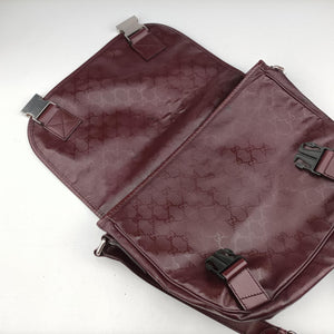 Secondhand Gucci GG Plus Messenger Burgundy PVC coated canvas 201732 shoulderbag | stylenewstar