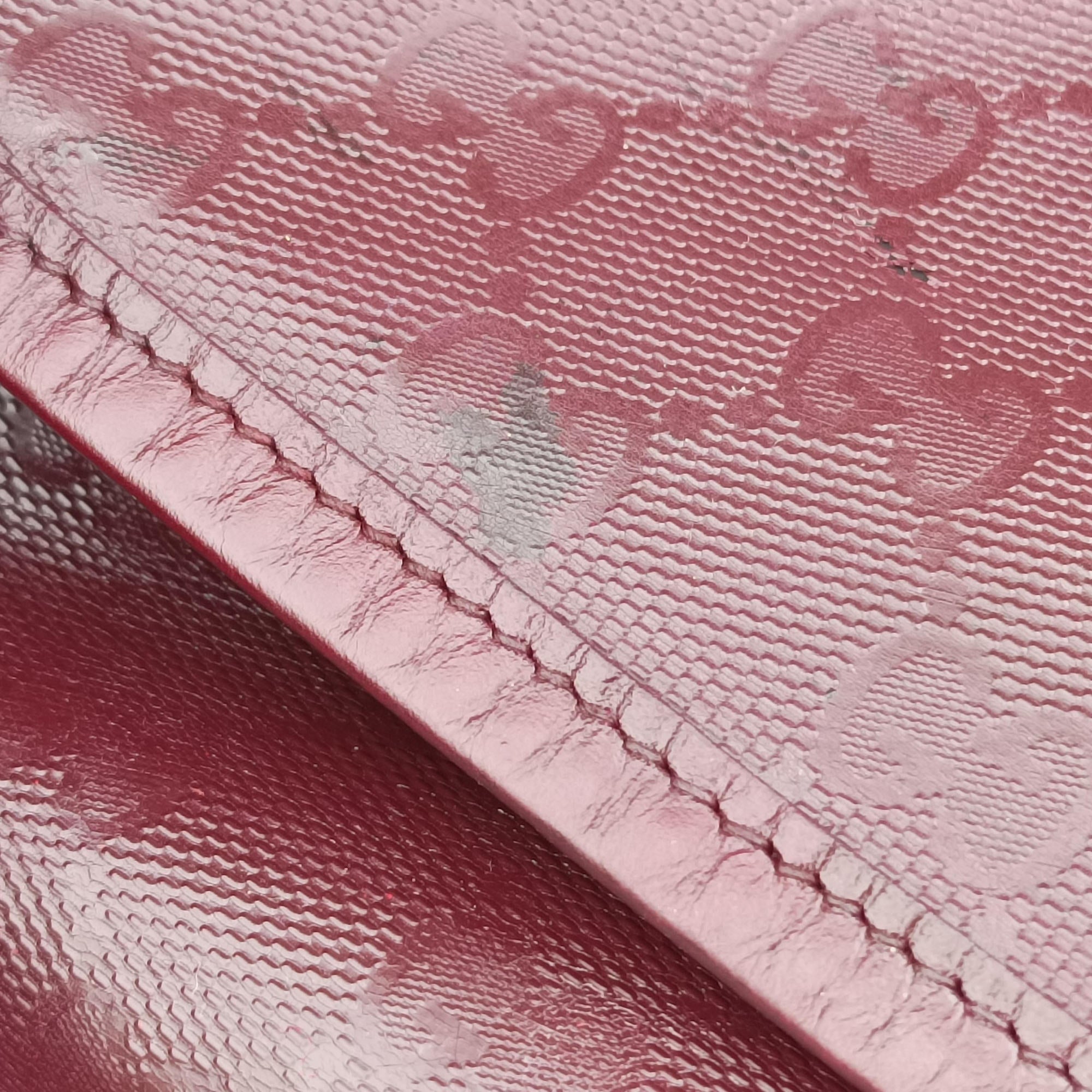 Secondhand Gucci GG Plus Messenger Burgundy PVC coated canvas 201732 shoulderbag | stylenewstar