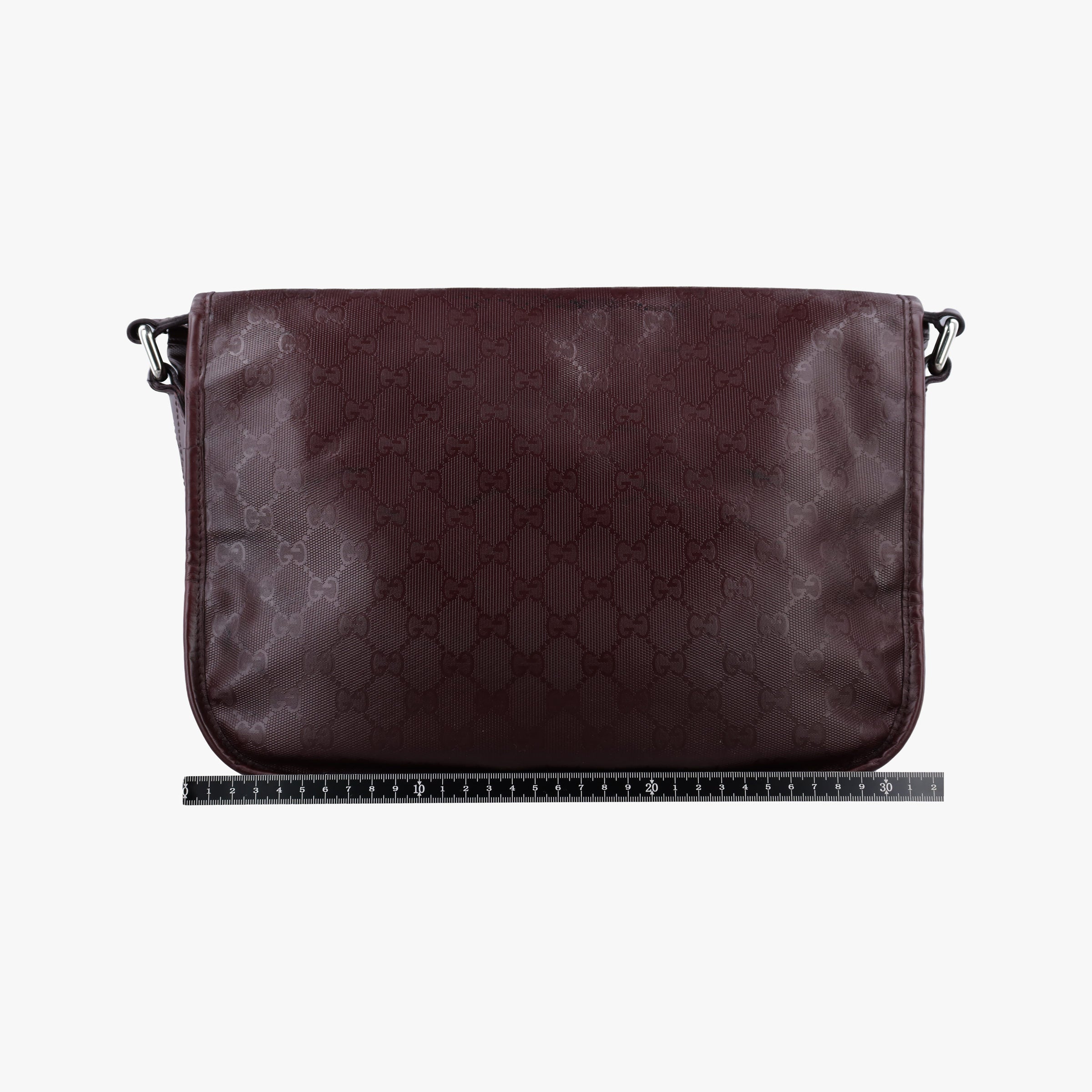 Secondhand Gucci GG Plus Messenger Burgundy PVC coated canvas 201732 shoulderbag | stylenewstar