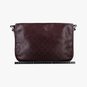 Secondhand Gucci GG Plus Messenger Burgundy PVC coated canvas 201732 shoulderbag | stylenewstar
