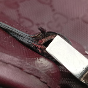 Secondhand Gucci GG Plus Messenger Burgundy PVC coated canvas 201732 shoulderbag | stylenewstar