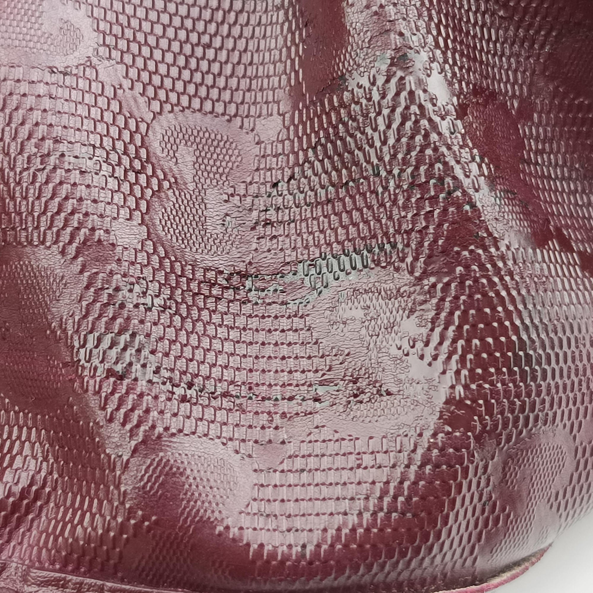 Secondhand Gucci GG Plus Messenger Burgundy PVC coated canvas 201732 shoulderbag | stylenewstar