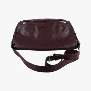 Secondhand Gucci GG Plus Messenger Burgundy PVC coated canvas 201732 shoulderbag | stylenewstar