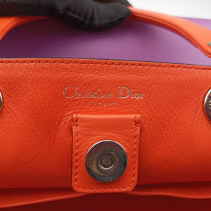 Pre-owned Christian Dior Diorissimo Purple×Orange Leather  handbag | stylenewstar