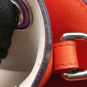 Pre-owned Christian Dior Diorissimo Purple×Orange Leather  handbag | stylenewstar