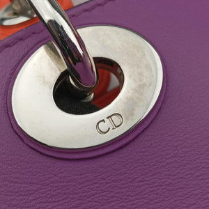 Pre-owned Christian Dior Diorissimo Purple×Orange Leather  handbag | stylenewstar