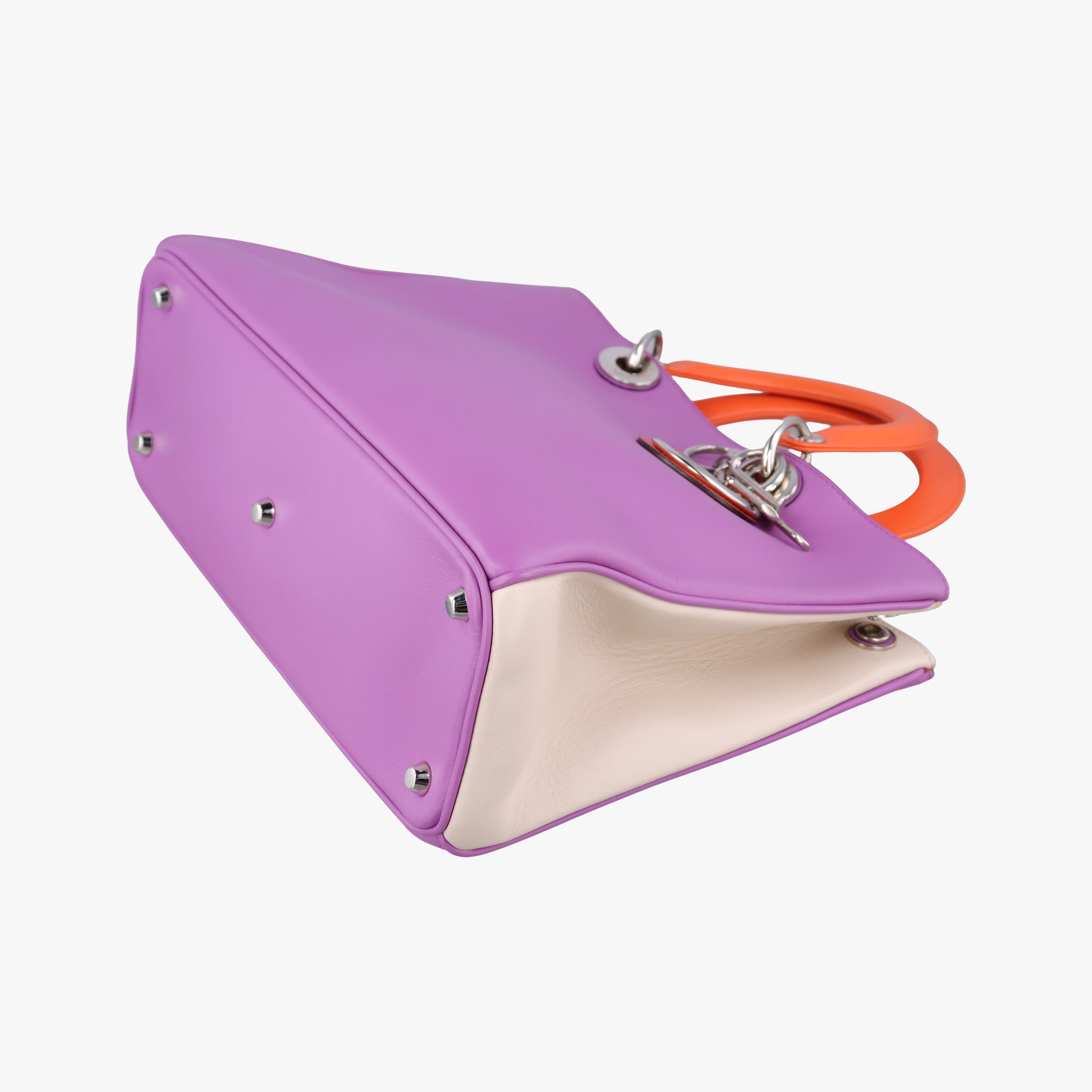 Pre-owned Christian Dior Diorissimo Purple×Orange Leather  handbag | stylenewstar