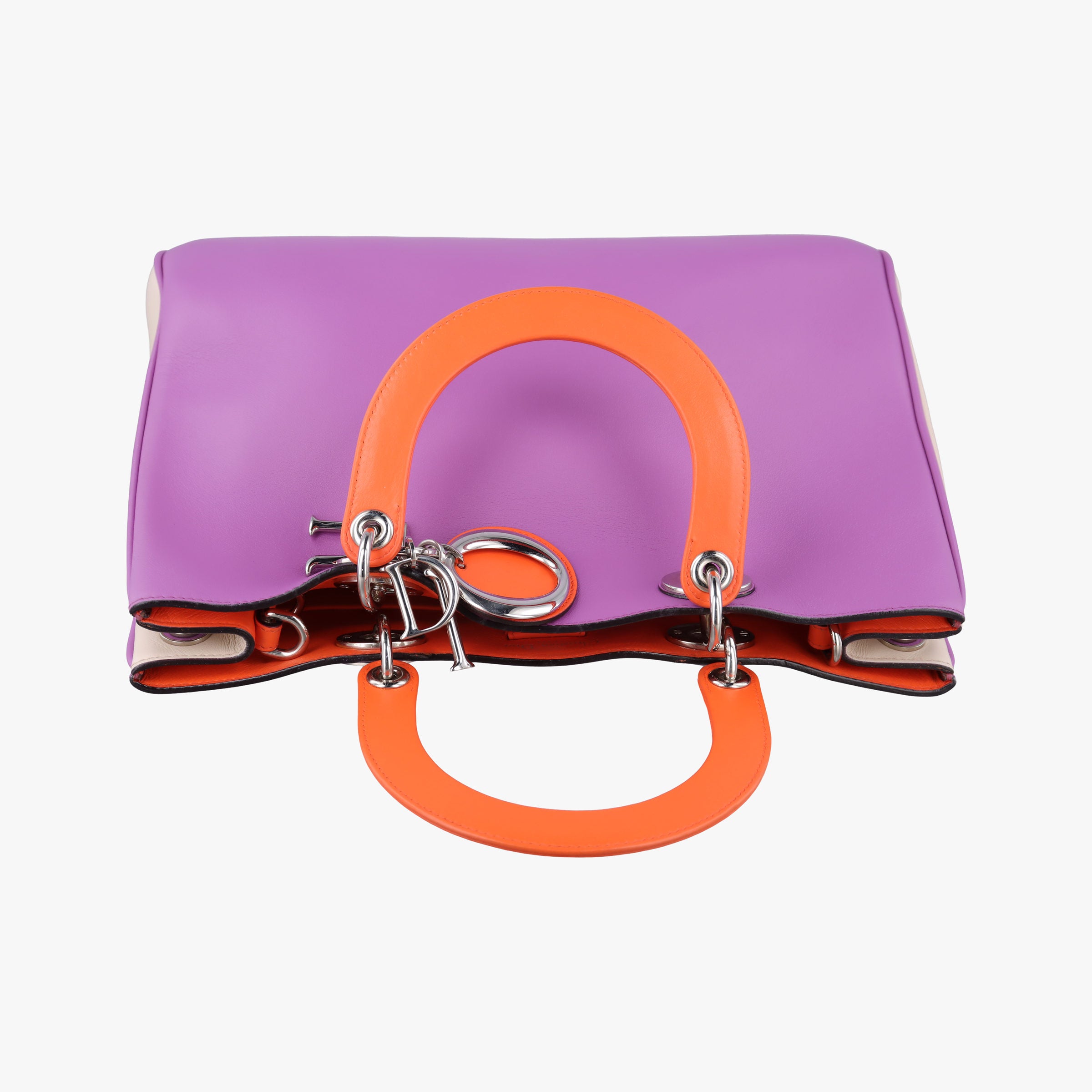 Pre-owned Christian Dior Diorissimo Purple×Orange Leather  handbag | stylenewstar