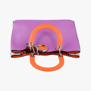Pre-owned Christian Dior Diorissimo Purple×Orange Leather  handbag | stylenewstar