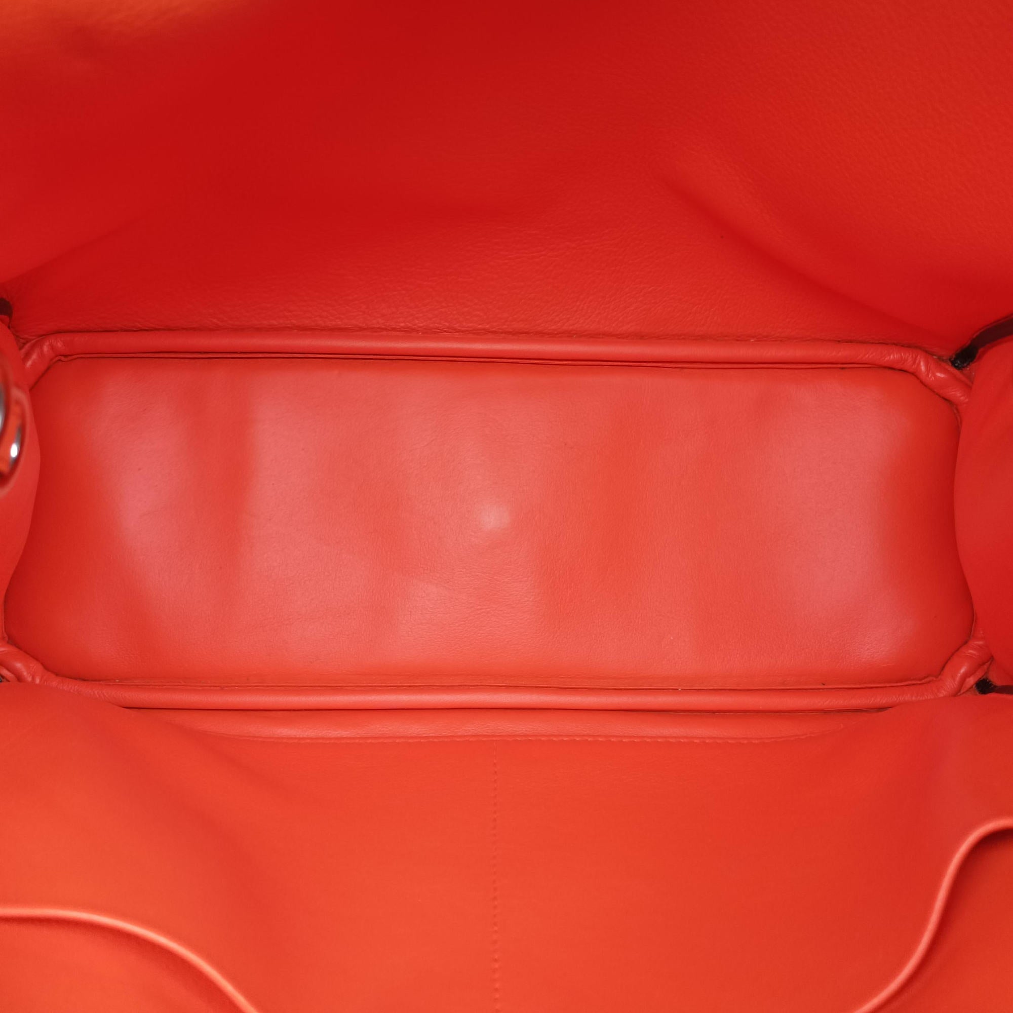 Pre-owned Christian Dior Diorissimo Purple×Orange Leather  handbag | stylenewstar
