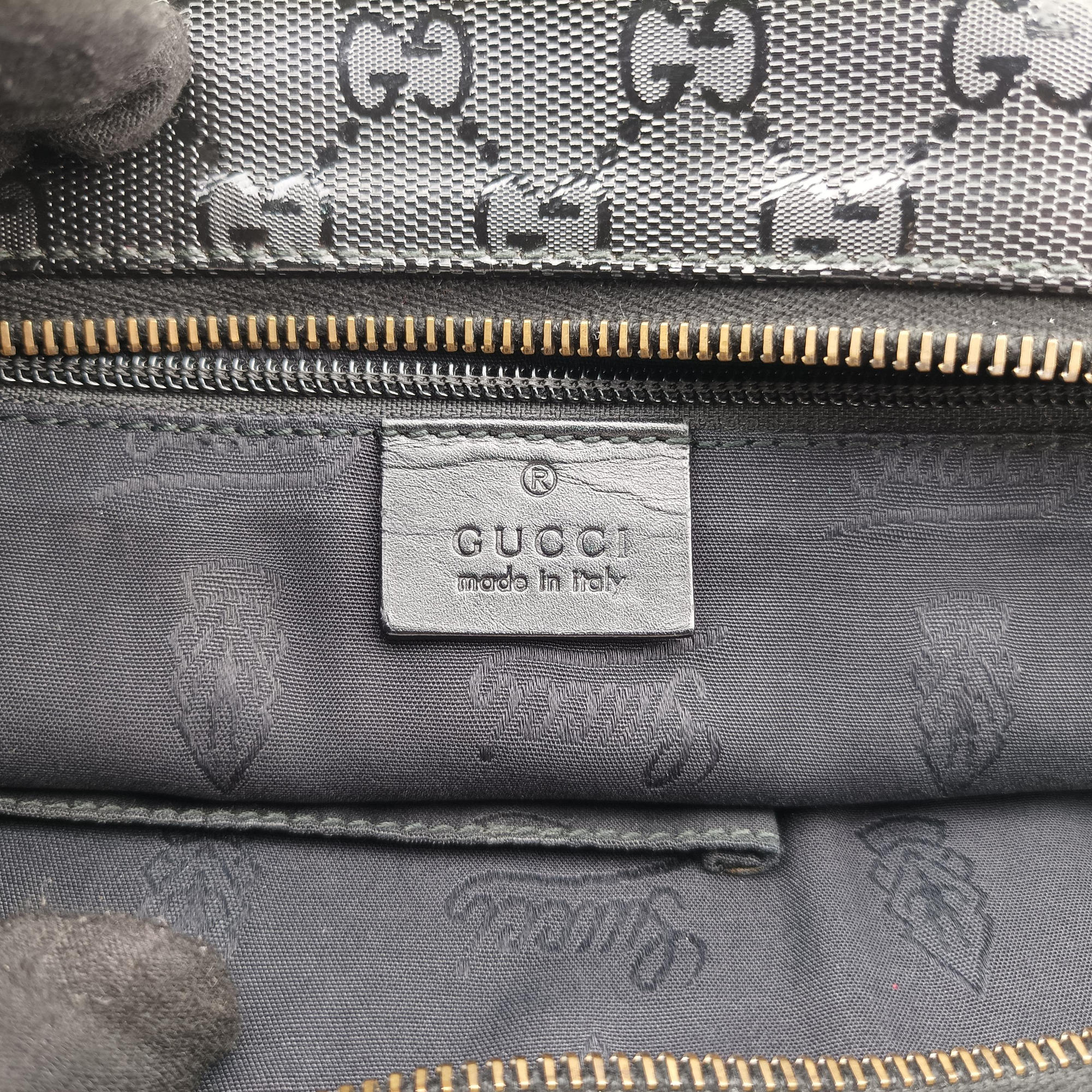 Pre-owned Gucci GG Imprime Black PVC coated canvas×Leather 211137 shoulderbag | stylenewstar