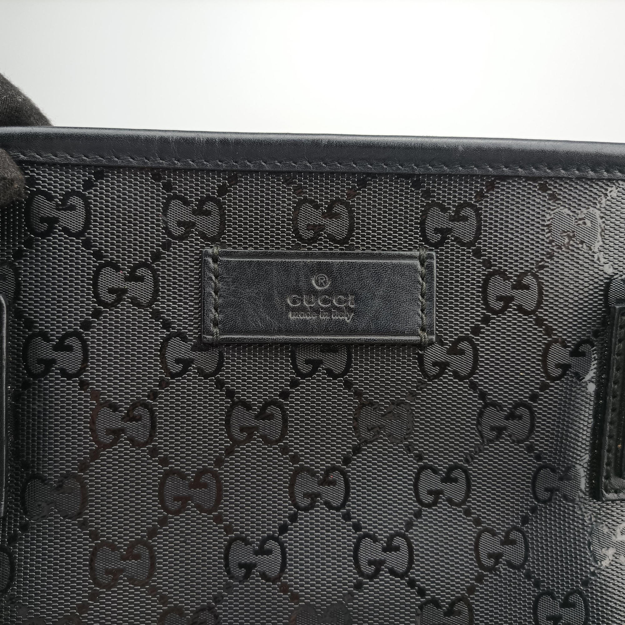 Pre-owned Gucci GG Imprime Black PVC coated canvas×Leather 211137 shoulderbag | stylenewstar