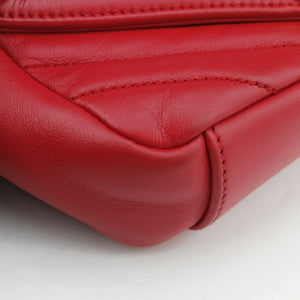 Pre-owned Yves Saint Laurent Baby Chai Red Leather 399289 shoulderbag | stylenewstar
