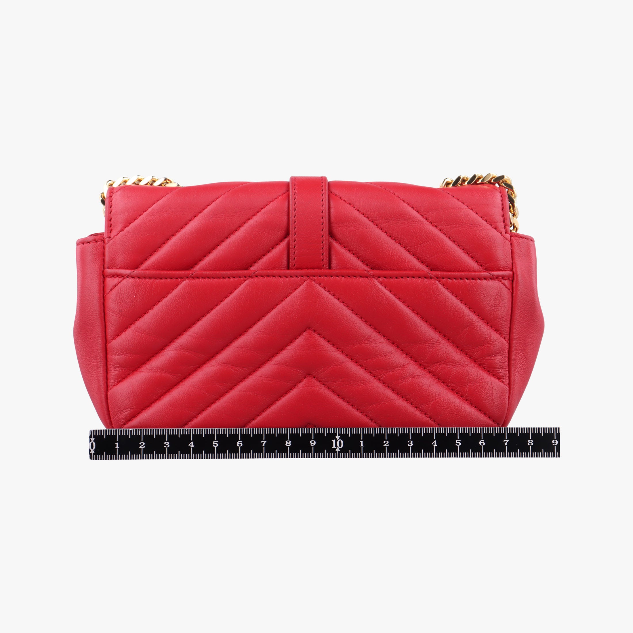 Pre-owned Yves Saint Laurent Baby Chai Red Leather 399289 shoulderbag | stylenewstar