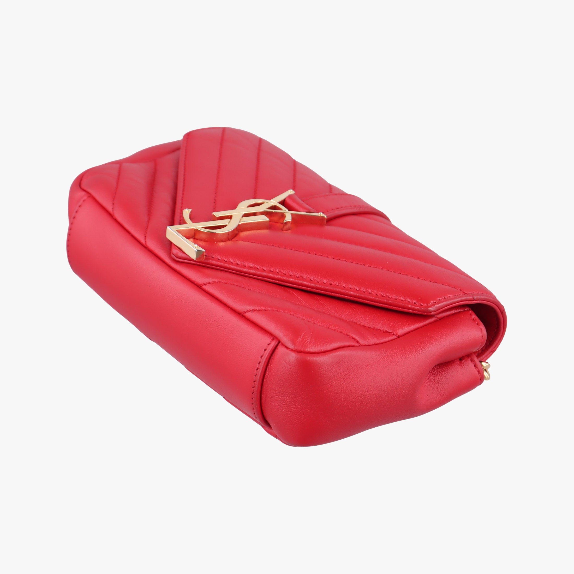 Pre-owned Yves Saint Laurent Baby Chai Red Leather 399289 shoulderbag | stylenewstar