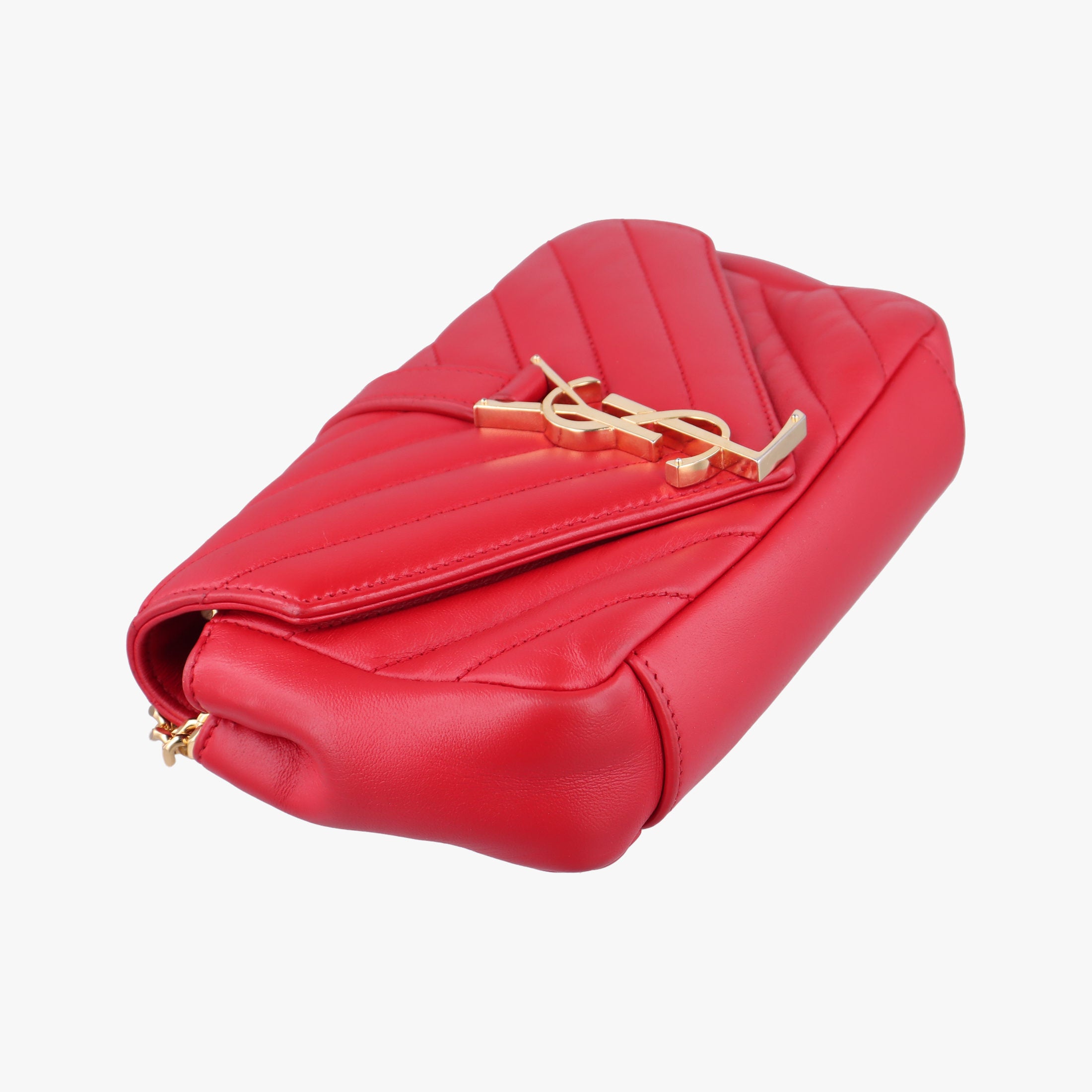 Pre-owned Yves Saint Laurent Baby Chai Red Leather 399289 shoulderbag | stylenewstar