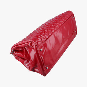 Pre-owned Chanel Mademoiselle Bowling Red Patent A50561 shoulderbag | stylenewstar