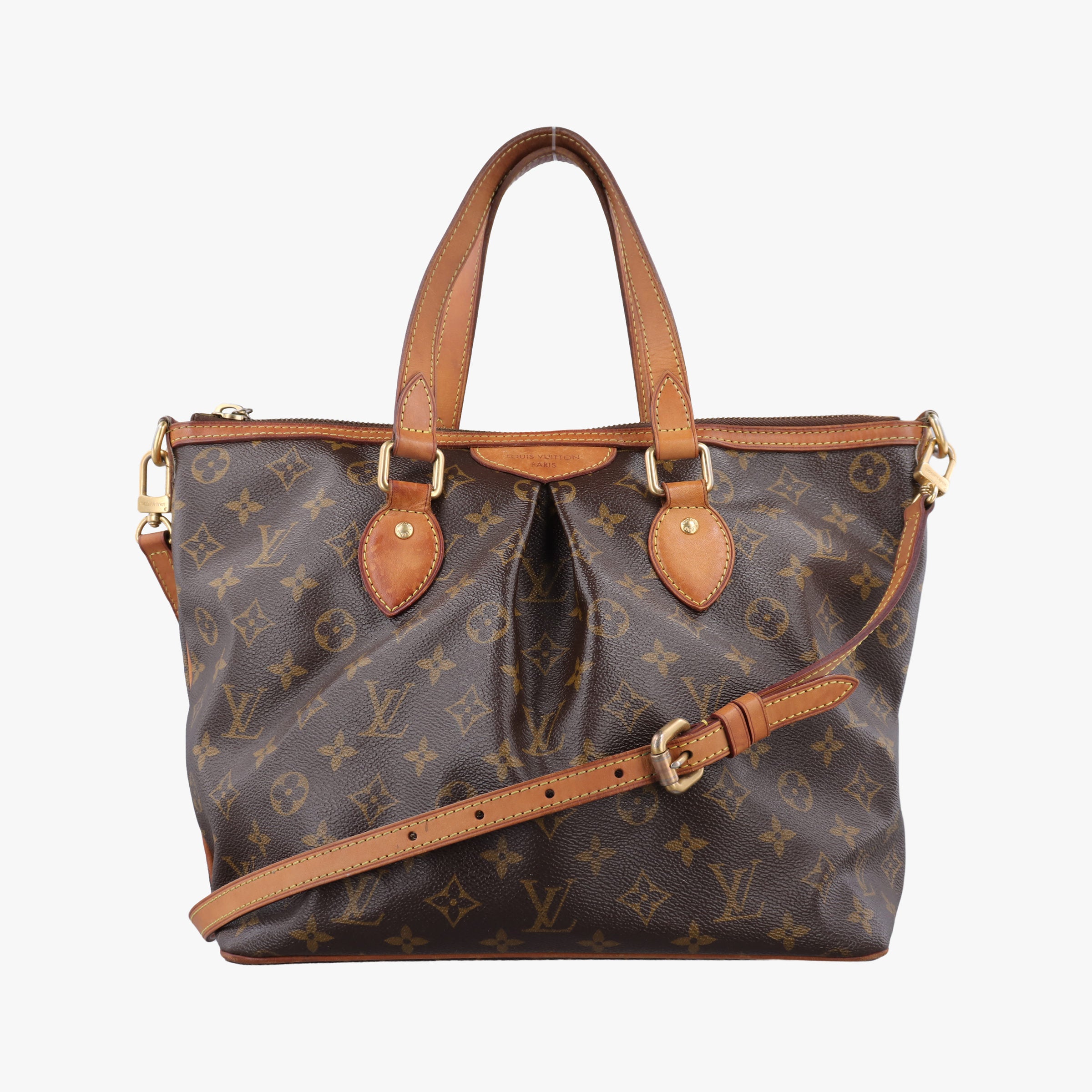 Pre-owned Louis Vuitton PALERMO PM brown Monogram Canvas M40145 shoulderbag | stylenewstar