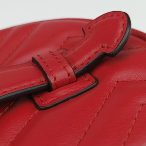 Pre-owned Gucci GG Marmont Red Leather 598594 backpack/rucksack | stylenewstar