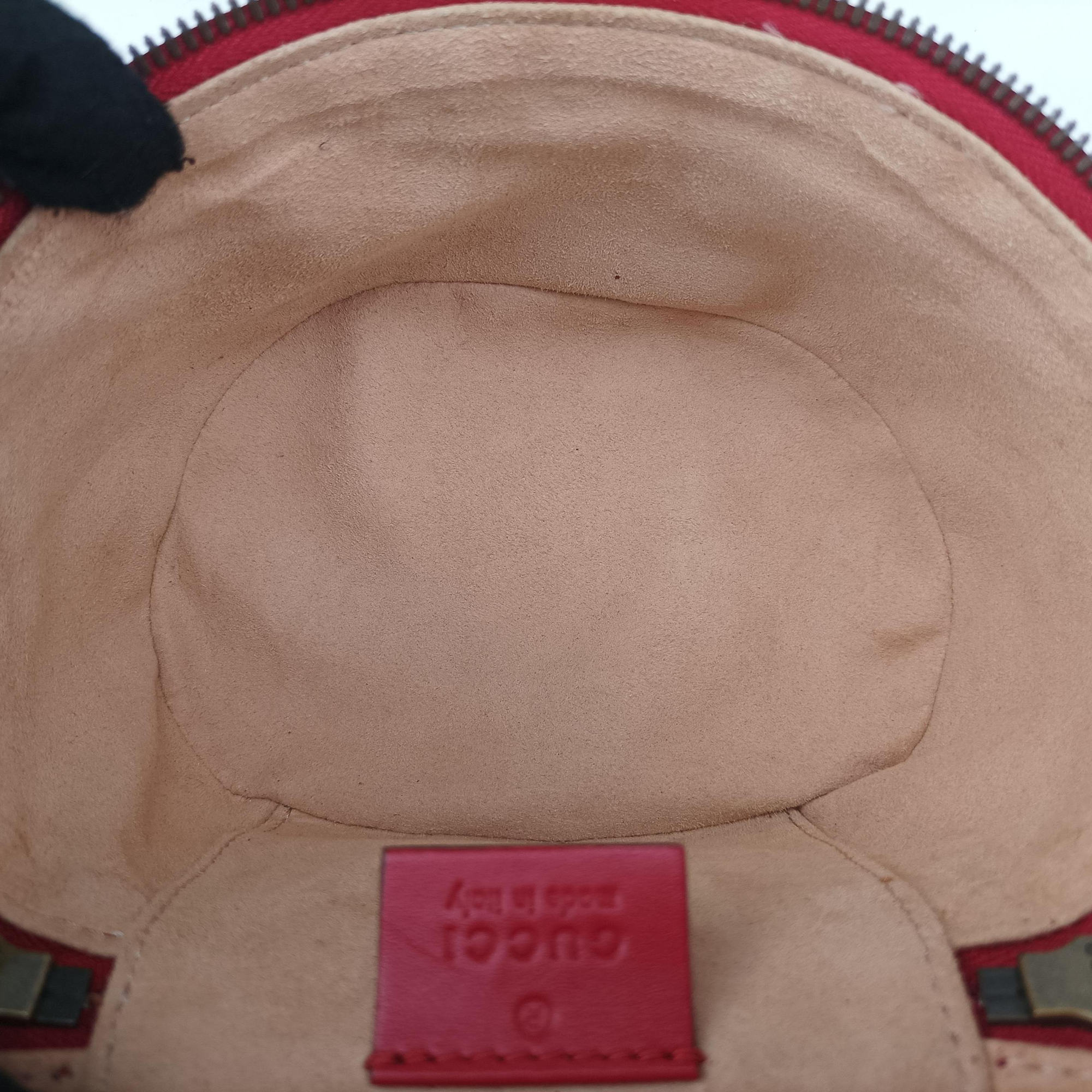 Pre-owned Gucci GG Marmont Red Leather 598594 backpack/rucksack | stylenewstar