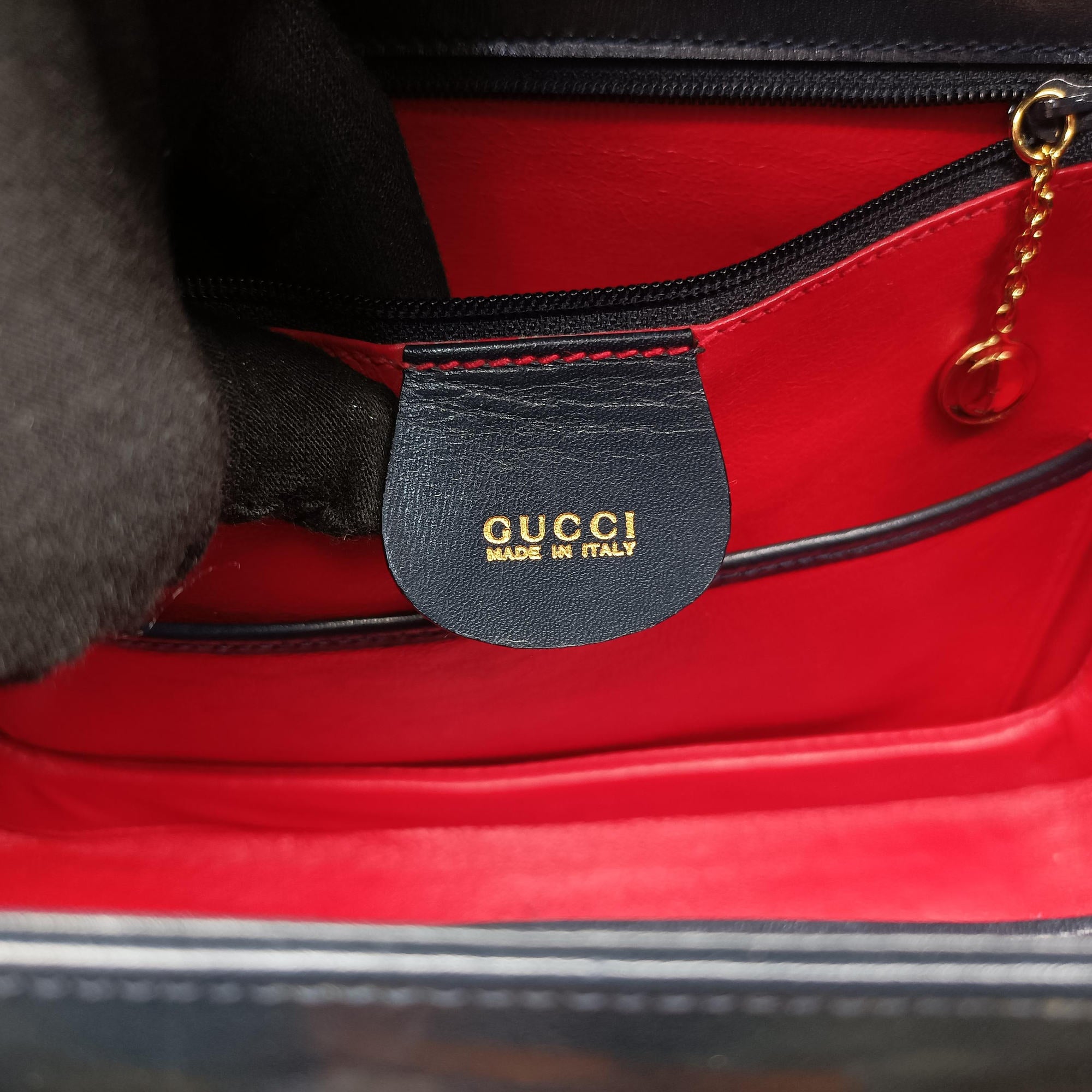 Pre-owned Gucci Bamboo Navy Leather 000.01 handbag | stylenewstar