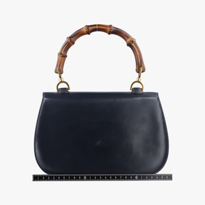 Pre-owned Gucci Bamboo Navy Leather 000.01 handbag | stylenewstar