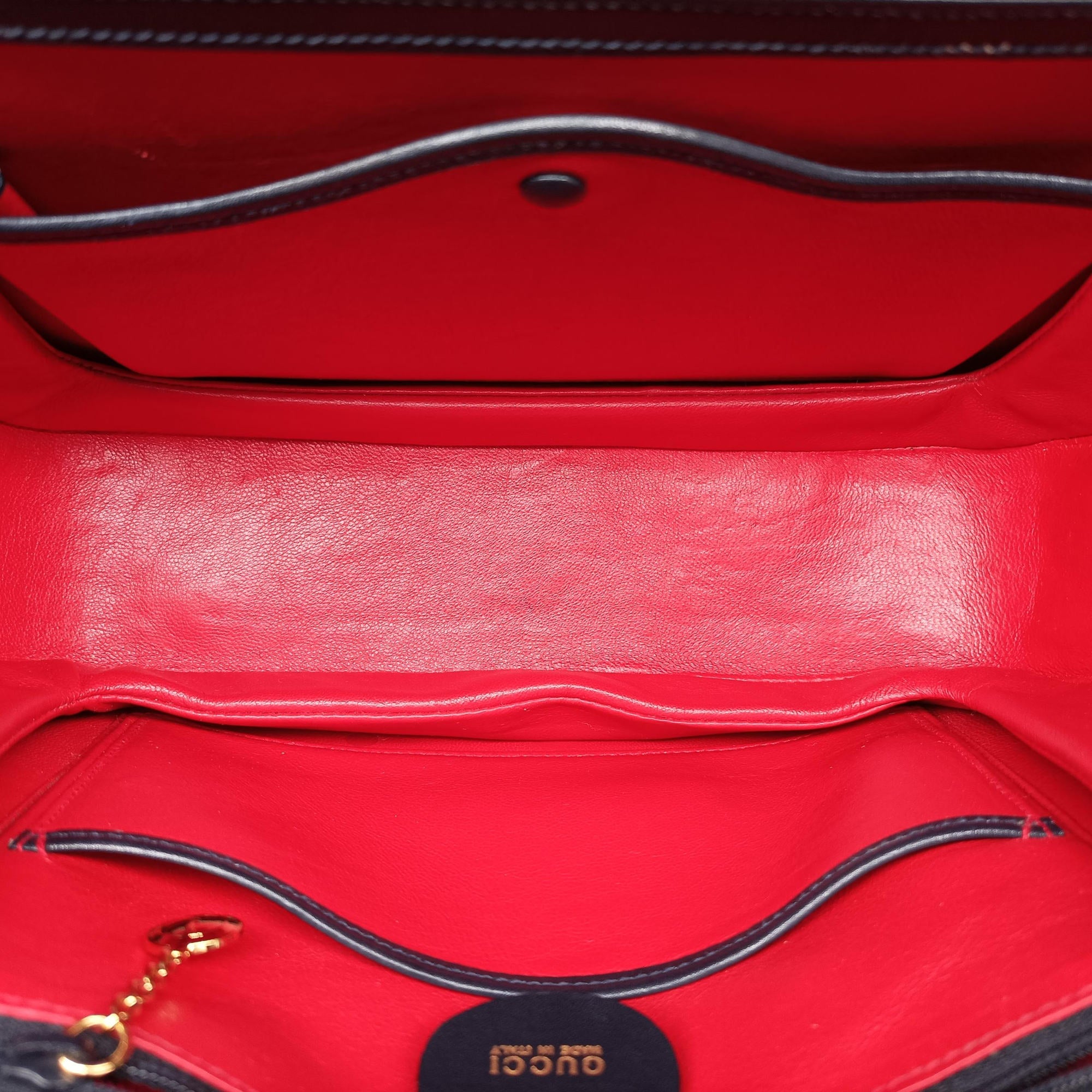 Pre-owned Gucci Bamboo Navy Leather 000.01 handbag | stylenewstar