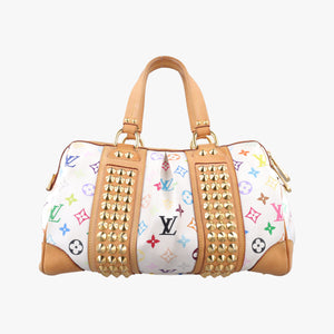 Pre-owned Louis Vuitton COURTNEY　MM white Monogram Multicolor M45641 handbag | stylenewstar