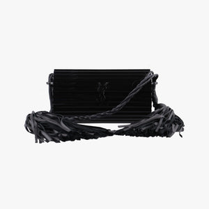 Pre-owned Yves Saint Laurent Fringe Monogram Opium Box Black Plexiglass 418523 shoulderbag | stylenewstar