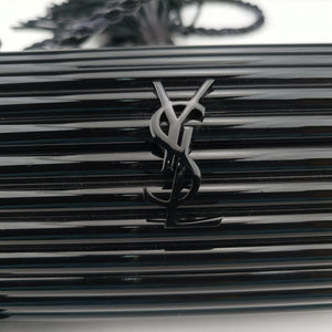 Pre-owned Yves Saint Laurent Fringe Monogram Opium Box Black Plexiglass 418523 shoulderbag | stylenewstar