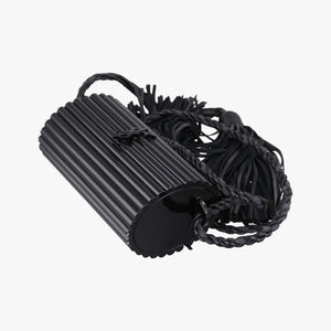 Pre-owned Yves Saint Laurent Fringe Monogram Opium Box Black Plexiglass 418523 shoulderbag | stylenewstar