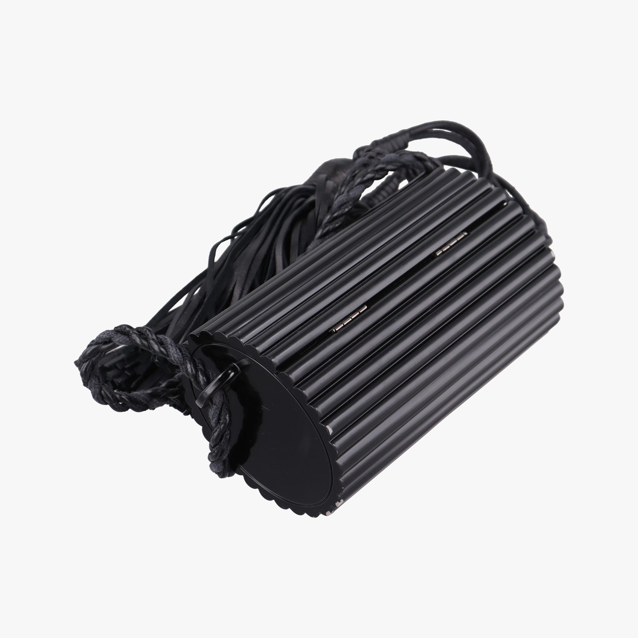 Pre-owned Yves Saint Laurent Fringe Monogram Opium Box Black Plexiglass 418523 shoulderbag | stylenewstar
