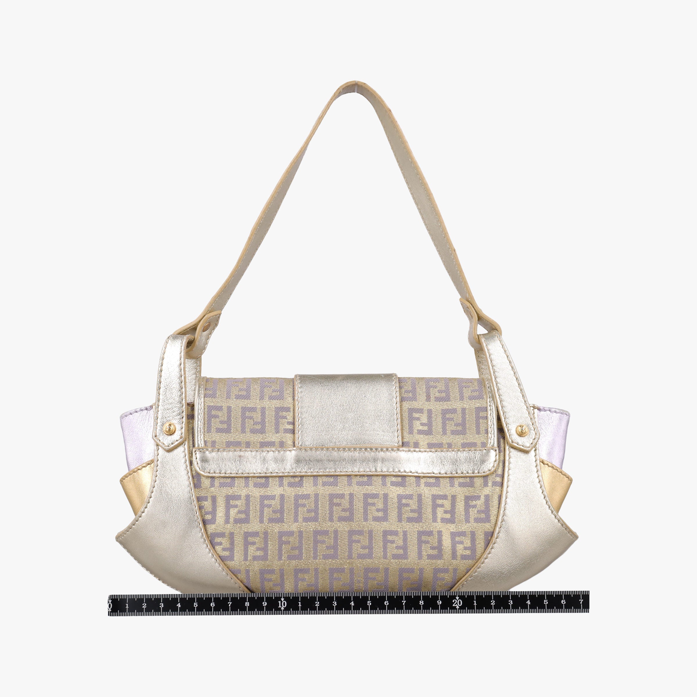 Pre-owned Fendi Zucchino turn lock golden×Multicolour canvas×leather 8BR429 handbag | stylenewstar