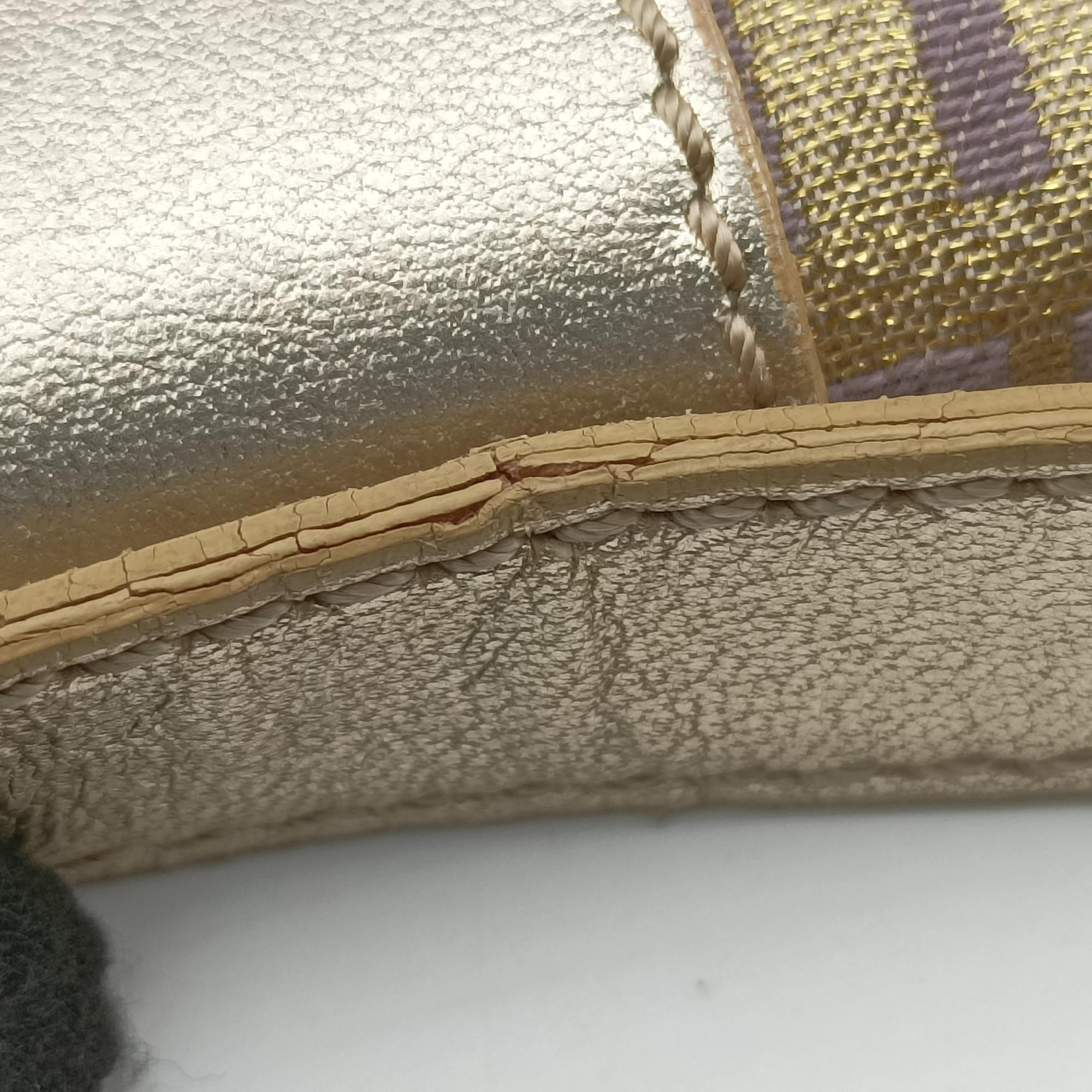 Pre-owned Fendi Zucchino turn lock golden×Multicolour canvas×leather 8BR429 handbag | stylenewstar