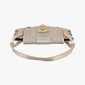 Pre-owned Fendi Zucchino turn lock golden×Multicolour canvas×leather 8BR429 handbag | stylenewstar