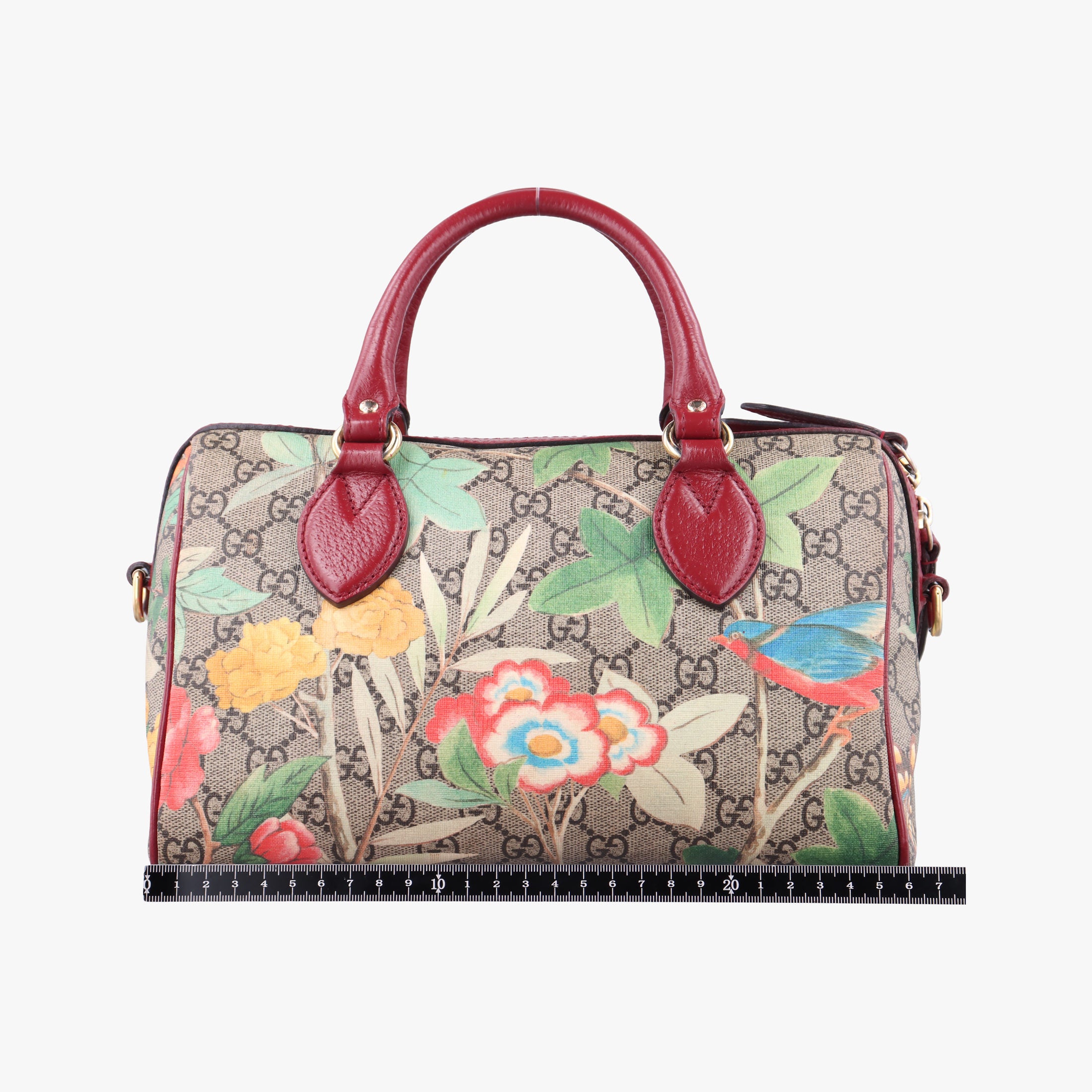 Pre-owned Gucci GG SUPREME beige×Multicolour PVC coated canvas×Leather 409529 shoulderbag | stylenewstar