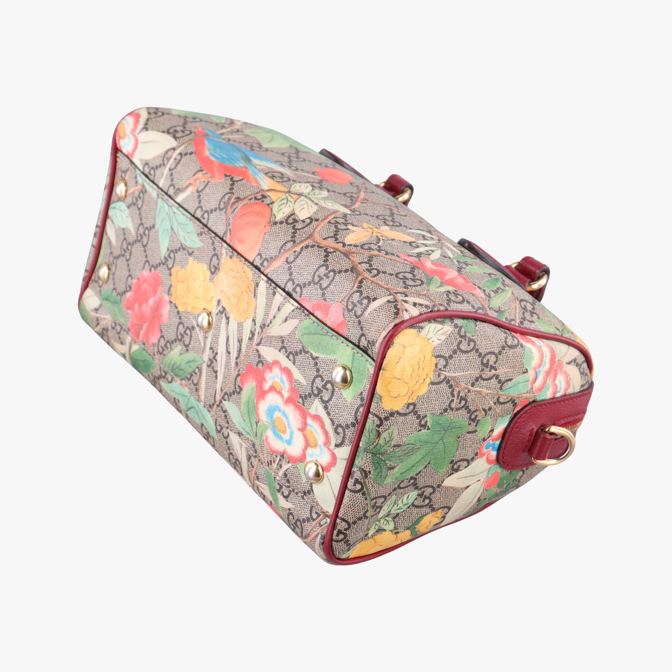 Pre-owned Gucci GG SUPREME beige×Multicolour PVC coated canvas×Leather 409529 shoulderbag | stylenewstar