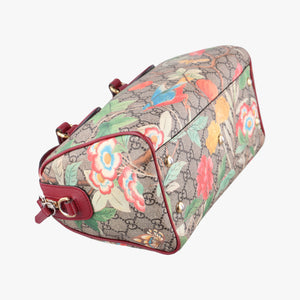 Pre-owned Gucci GG SUPREME beige×Multicolour PVC coated canvas×Leather 409529 shoulderbag | stylenewstar